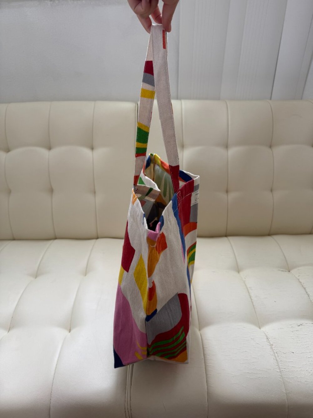 Sezane x G. Kero limited edition geometric print tote bag, multicolor, NWOT - Picture 3 of 5